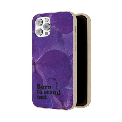 Eco-Friendly February birth flower - Biodegradable case