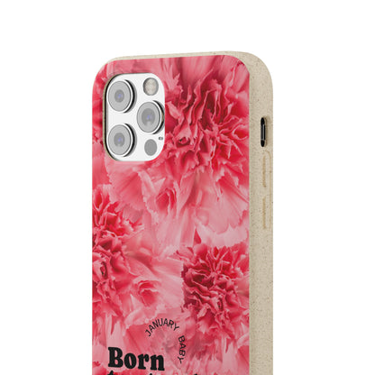 January Eco-friendly birth flower - Biodegradable case