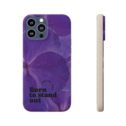 Eco-Friendly February birth flower - Biodegradable case