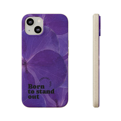 Eco-Friendly February birth flower - Biodegradable case