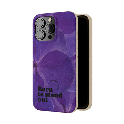 Eco-Friendly February birth flower - Biodegradable case